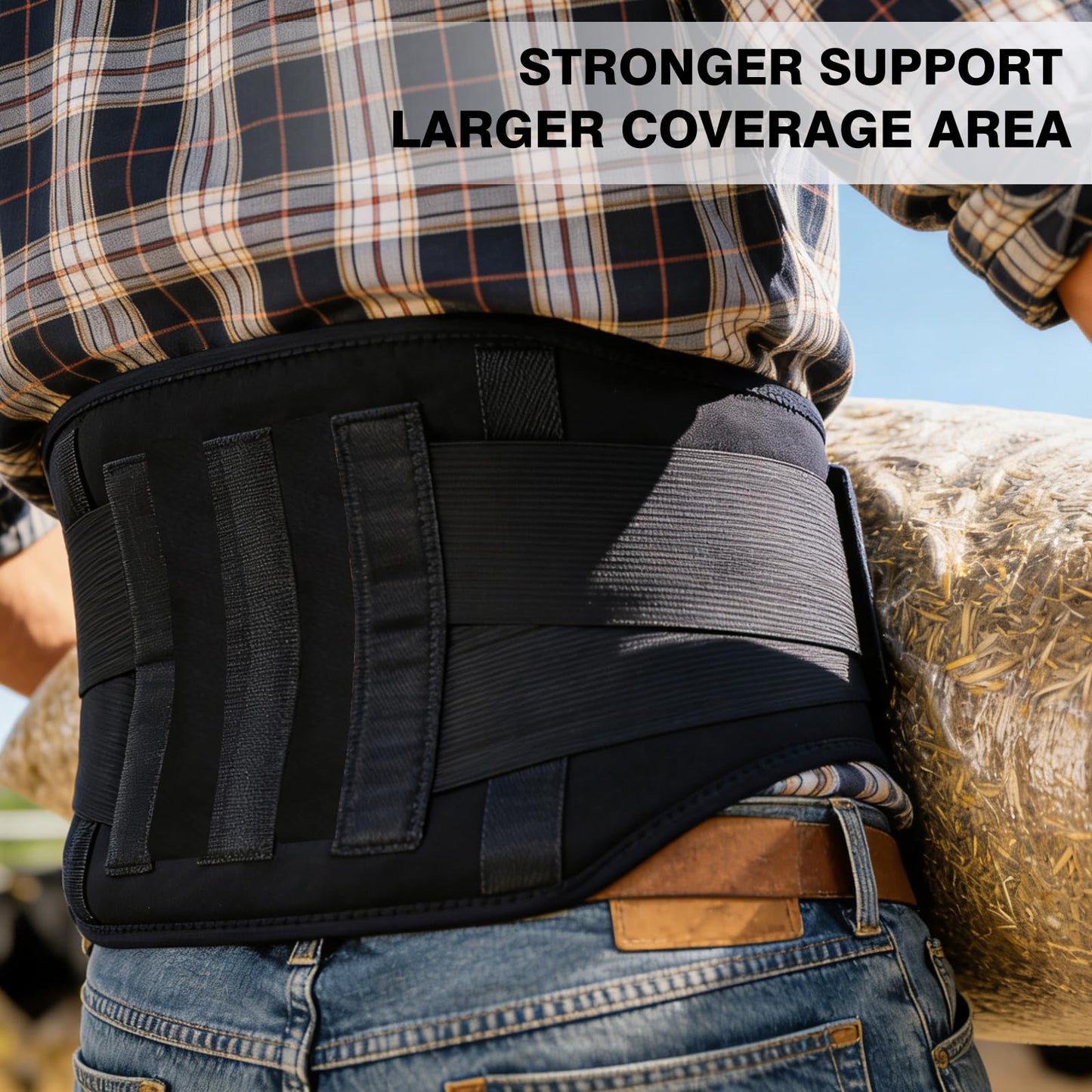 XOBTURP Back Brace for Lower Back Pain & Sciatica Relief - Heavy Duty Lumbar Support Belt with 5 Reinforced Stays for Herniated Disc, Arthritis, Work & Lifting - Men & Women (39-44.9” Large)
