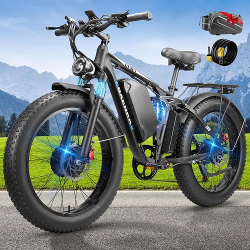 9000W Dual Motor Ebike - 24" Fat Tire Electric Bike for Adults | 45MPH Speed, Long Range 52V 34Ah, Full Suspension