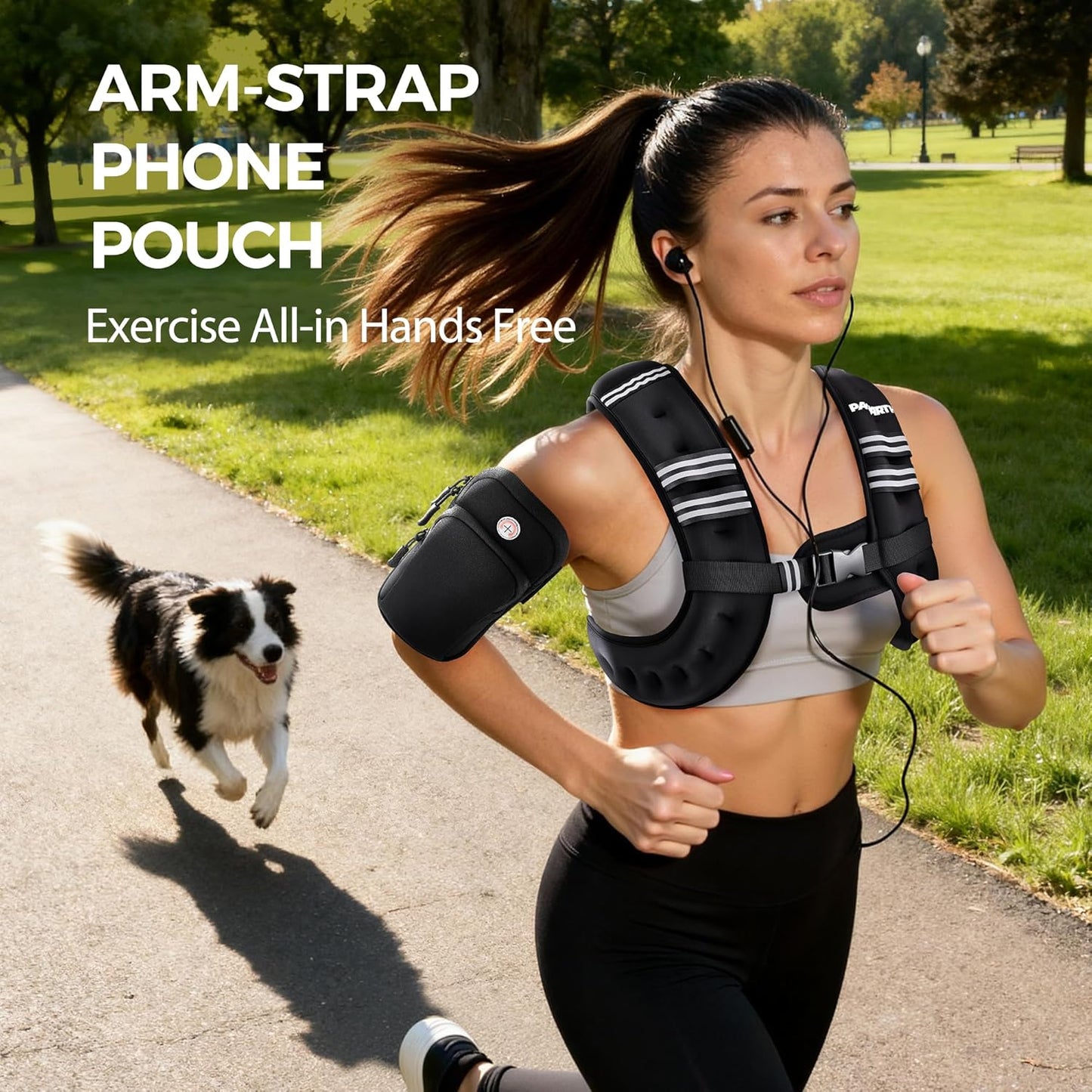 PACEARTH Weighted Vest - Adjustable 6lb to 30lb | Reflective Stripe for Enhanced Safety - Ideal for Strength Training & Weight Loss