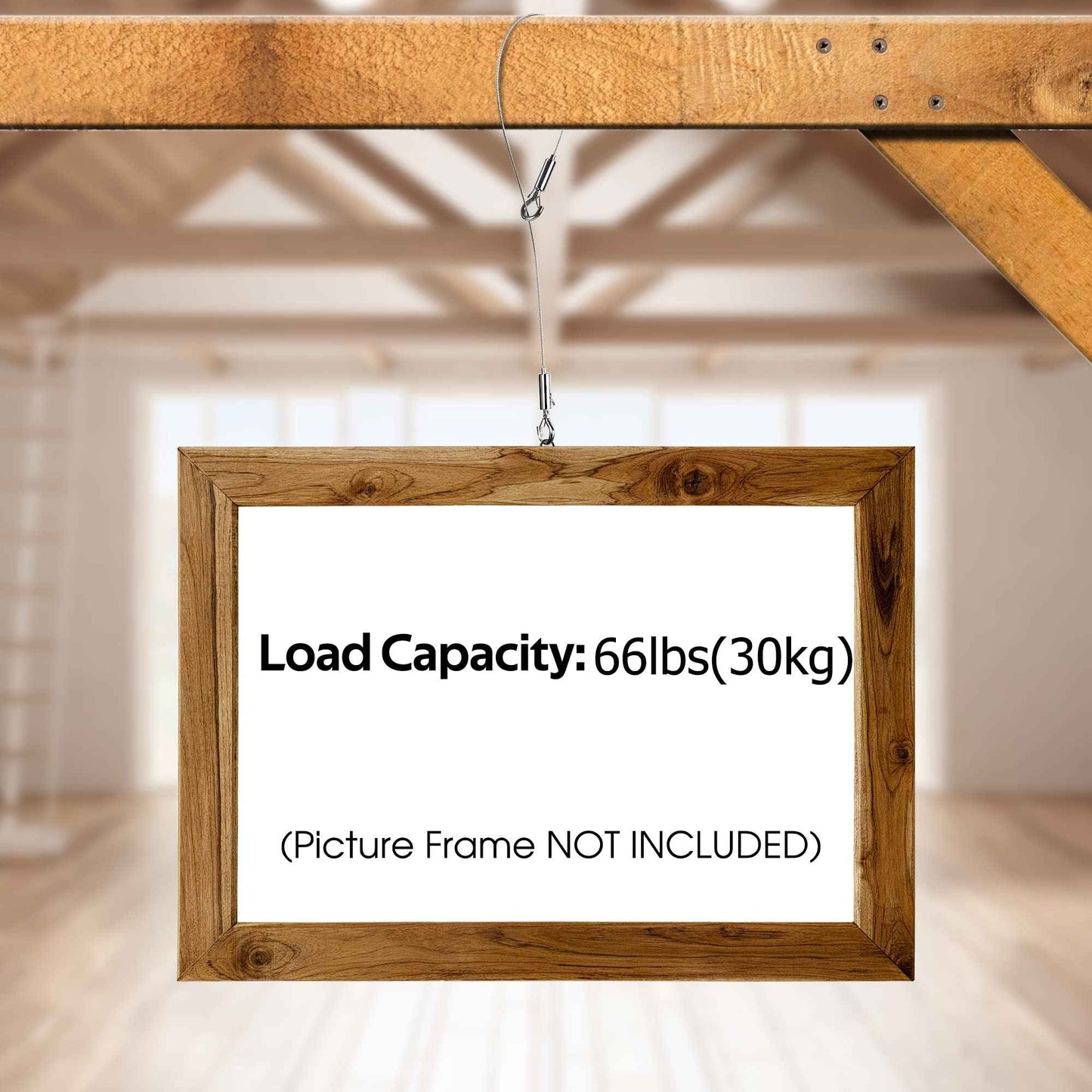 SIDENUO Adjustable Picture Hanging Wire 4PCS Mirror Frame Kit,Heavy Duty Stainless Steel Rope 3m x1.5mm for Mirrors,Frames,Artwork,Light Lamp,Billboards,Basket Flowerpot Hold Up to 30kg(66lb)