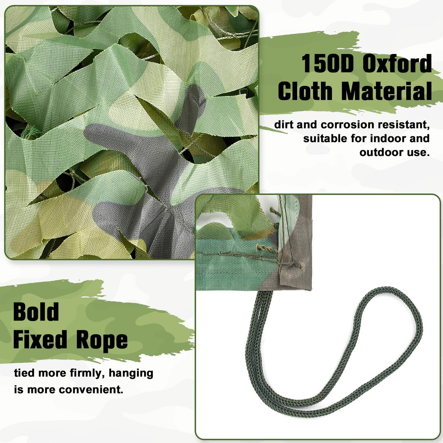 Yeacool Camo Netting 10x10 Mesh Camouflage Netting Military Surplus Hunting Blind Net for Military Theme Party Decor Sunshade Backdrop Car Cover Camping Shooting (Woodland Camo, 10ftx10ft, 3m*3m)