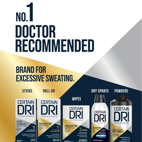 Certain Dri Body Powder - Talc-Free Anti-Chafing & Anti-Itch with Calamine - Maximum Sweat Absorption, Moisture Control, & Odor Protection - Doctor-Recommended - 8 oz - Pack of 2