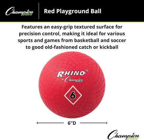 Champion Sports Playground Ball - Durable High-Bounce Balls in Multiple Sizes for Gym & Play
