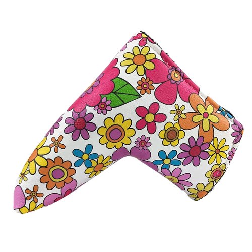 Foretra Driver Headcover Golf Club Covers Blade Mallet Putter Cover Alignment Stick Holder Hybrid Fairway Wood Head Cover Flower Pattern Novelty Golf Accessories for Most Brands (Putter Blade)