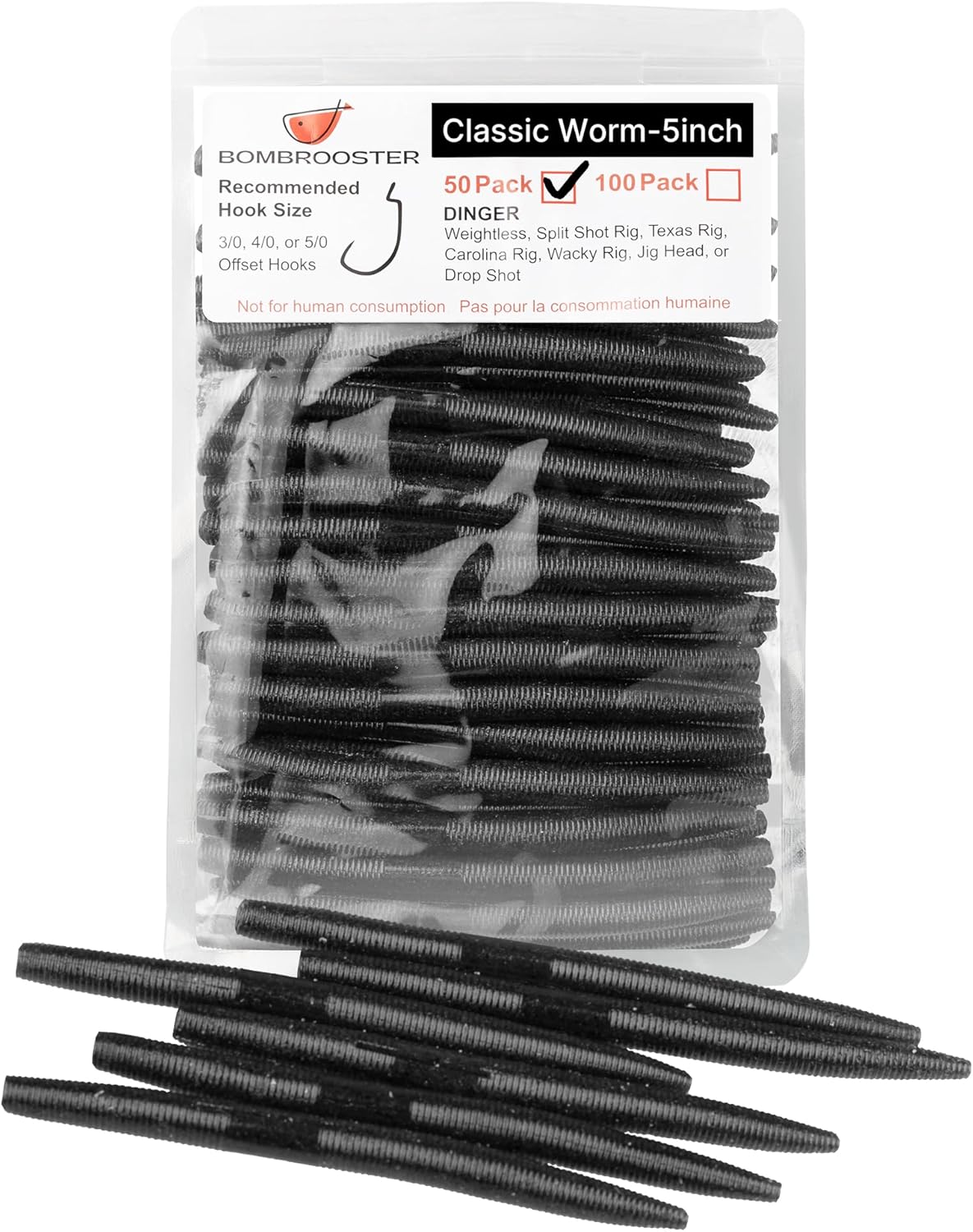Senko Worms Kit - 4"/5" Soft Plastic Fishing Lures with Salt Impregnation for Bass Fishing - 30/50/78/100 Pcs