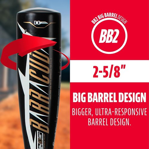 Franklin Sports Kids Teeball Bat - Venom & Barracuda Aluminum Composite - USA Baseball Certified - Youth Drop -10 to -13