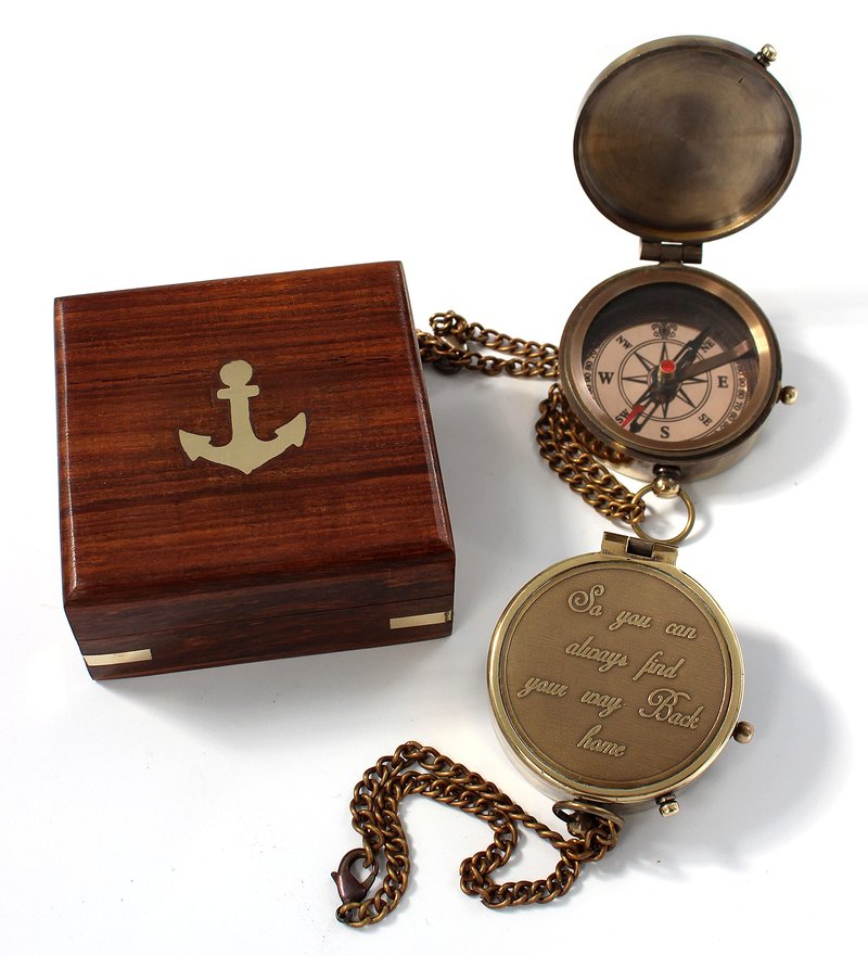 Camping Compass Engraved with “So You Can Always Find Your Way Back Home”, Gift Compass for Christmas