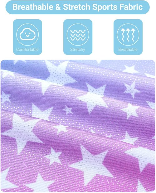 JiAmy Girls Gymnastics Leotards - Glitter Ballet Dance Unitards with Hairband | Kids Activewear