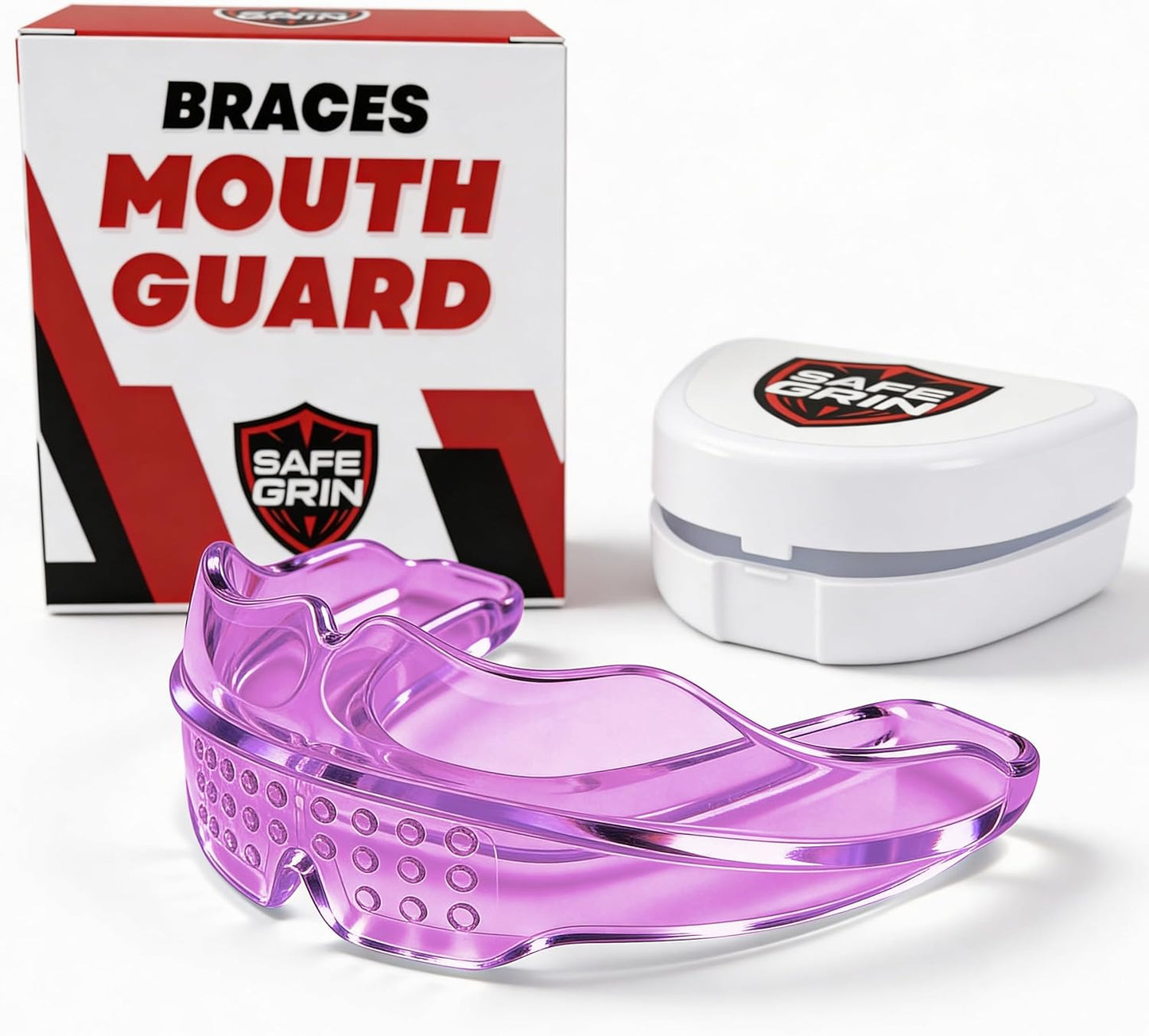 Skiennix Mouth Guard for Sports - Premium Silicone Teeth Protection for Youth & Teens | Pink, Fits Braces