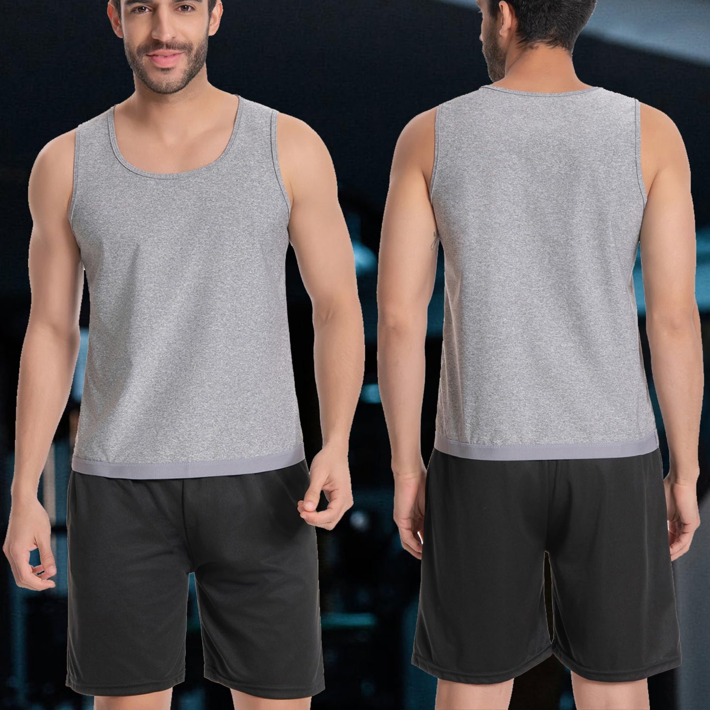 Everfion Sleeveless Sauna Suit for Men Sauna Shirt Compression Sweat Sauna Vest Workout Tank Top
