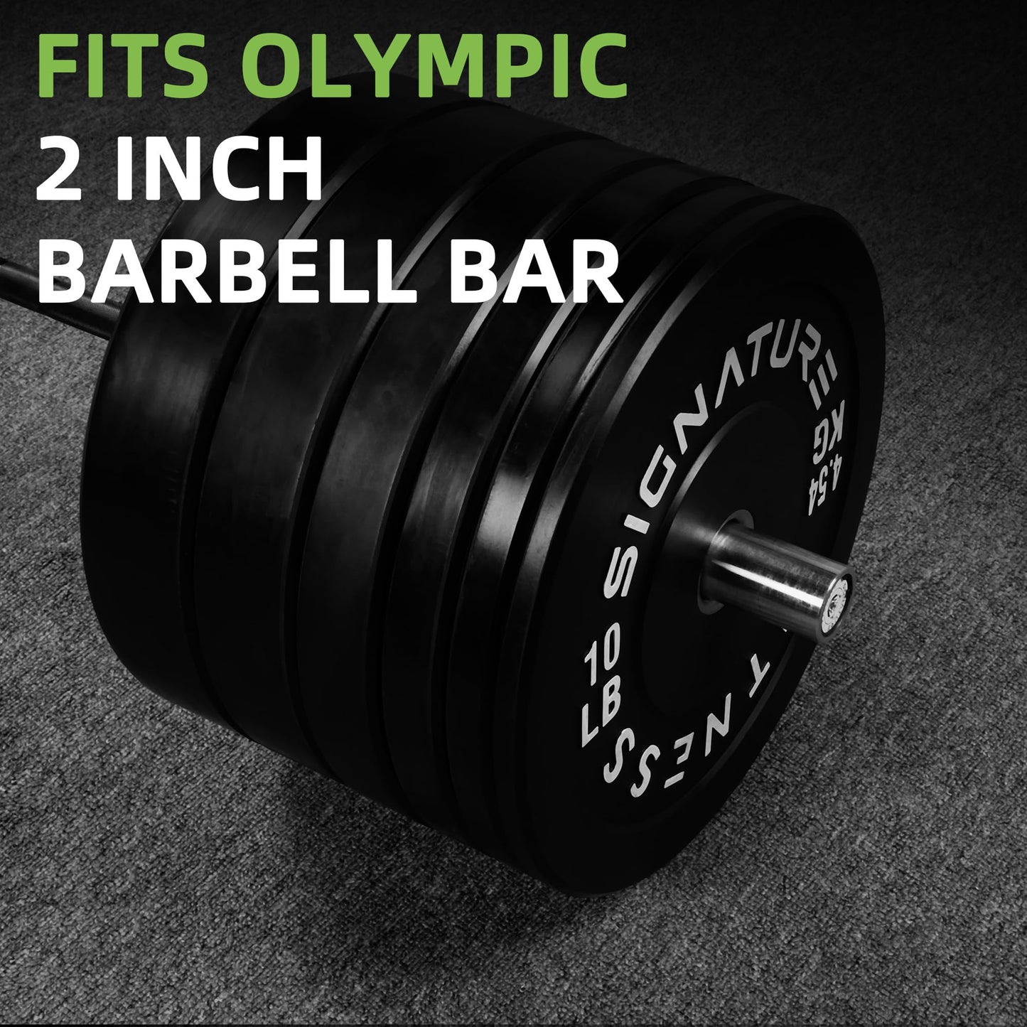 Fitvids 2" Olympic Bumper Plate Weight Plates with Steel Hub – 50-Pound Set – Set: 50 lbs – Black
