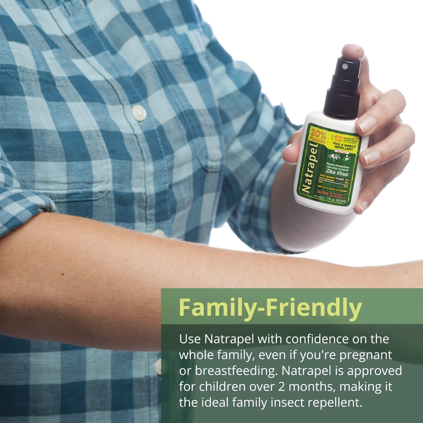 Natrapel Tick & Insect Repellent Pump - Bug Spray with 20% Picaridin - Family Protection Against Mosquitoes, Ticks & More - Up to 12 Hours of Protection - 1 oz (4 Pack)