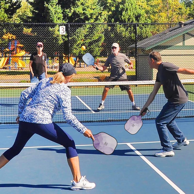 YC DGYCASI Pickleball Paddles Set of 4, USAPA Approved Pickleball Set, Fiberglass Pickle Ball Rackets, 3 Outdoor Pickleball, 3 Indoor Balls, 4 Pickleball Overgrip, 1 Bag for Women and Men
