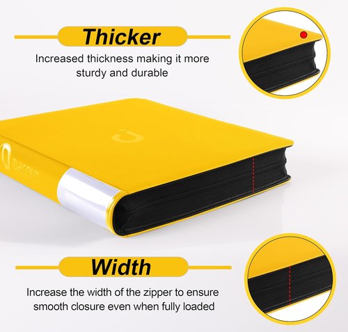 D DACCKIT Comic Binder - Premium Comic Book Album with Sleeves | Holds 24 Regular Comics (Golden Yellow)