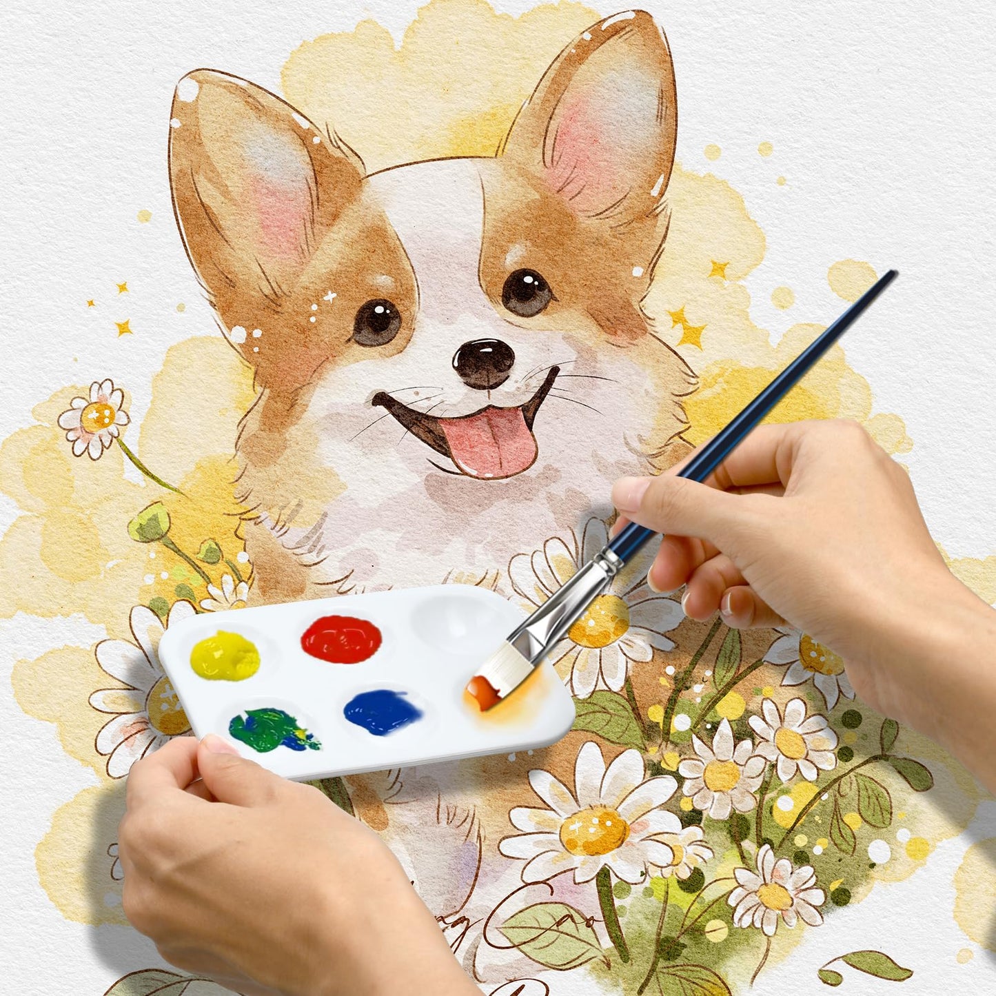 100PCS Paint Tray Palettes Plastic Paint Pallets for Kids or Students Watercolor Palette Painting Tray for Painting Party, DIY Craft and Art Painting