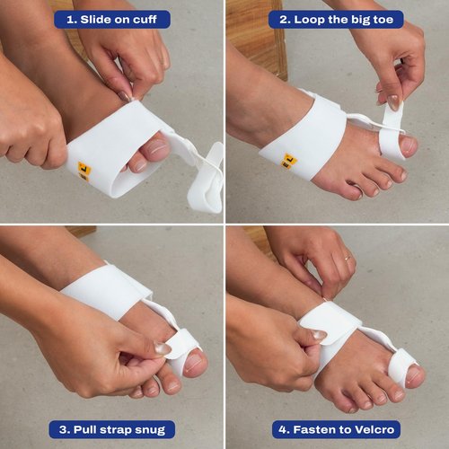 URIEL Bunion Corrector for Women & Men – Universal Day & Night Toe Alignment Splint, Adjustable Bunion Fix Brace with Secure Velcro Straps, Soft Padding & Support for Big Toe Positioning