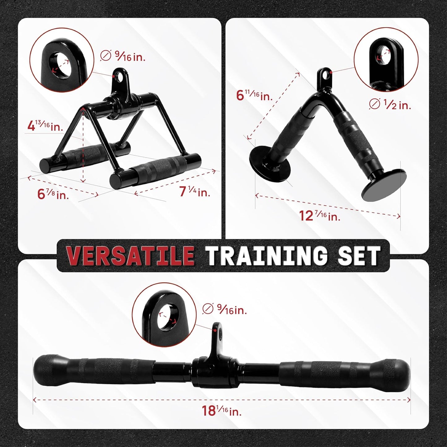 Yes4All Cable Machine Attachment - Versatile Row Handles & Tricep Rope | Supports 880 LB for Home Gym