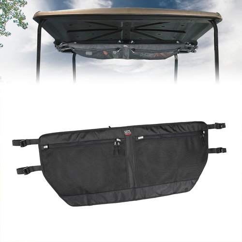 KEMIMOTO Golf Cart Overhead Storage Bag Compatible with 2 Passenger OEM EZGO TXT 1993-2013, 1680D Ceiling Mesh Bag Organizer, No Drilling Required, Black