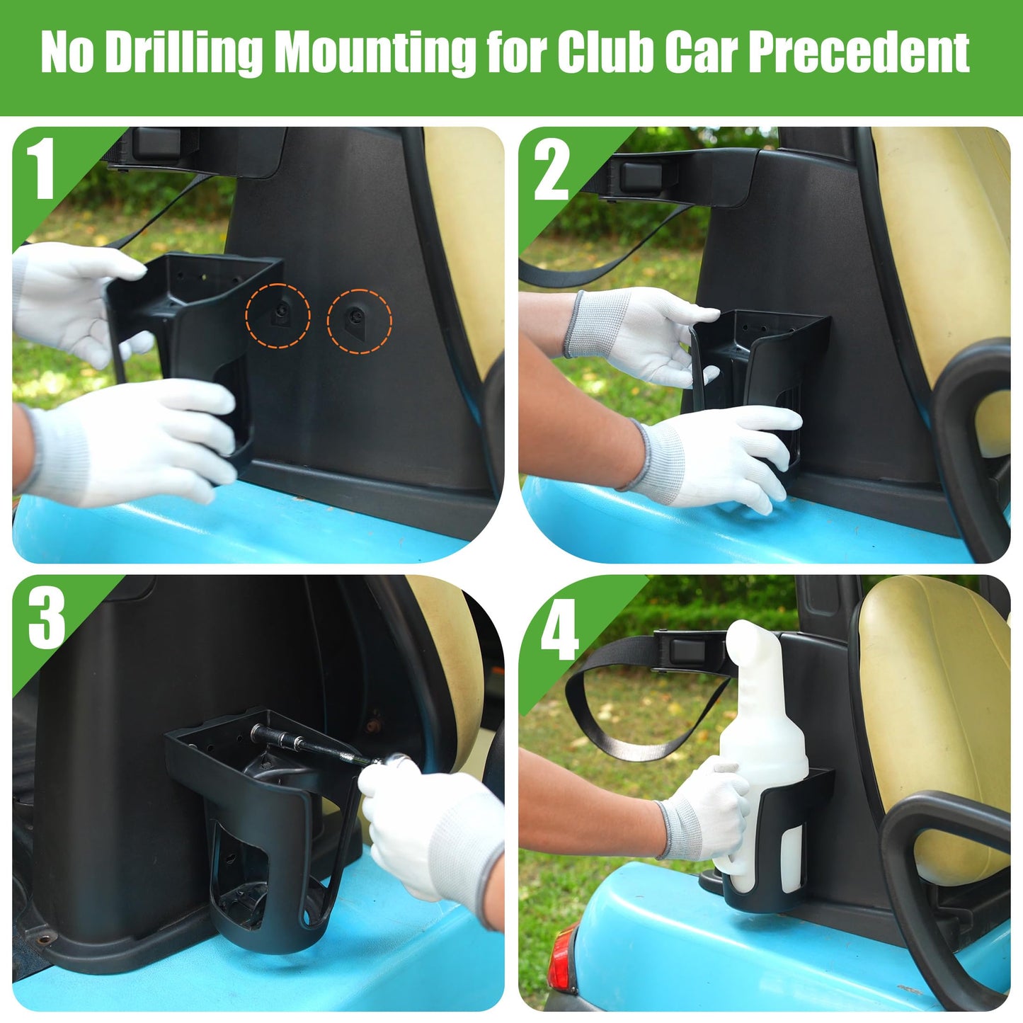 10L0L Golf Cart Sand Bottle with Holder Universal fit Club Car EZGO Yamaha, Divot Filler Sand Bottle with Grip Handle Easy to Pour (Pack of 2)