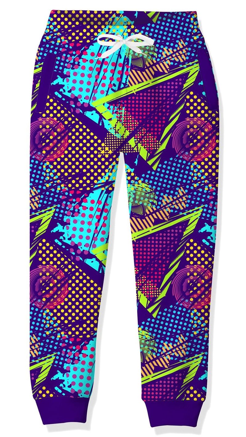 Teens Boys Jogger Pants Size 14-16 Geometric Dots 80s 90s Sweatpants Retro Throwback Day Jogging for Party