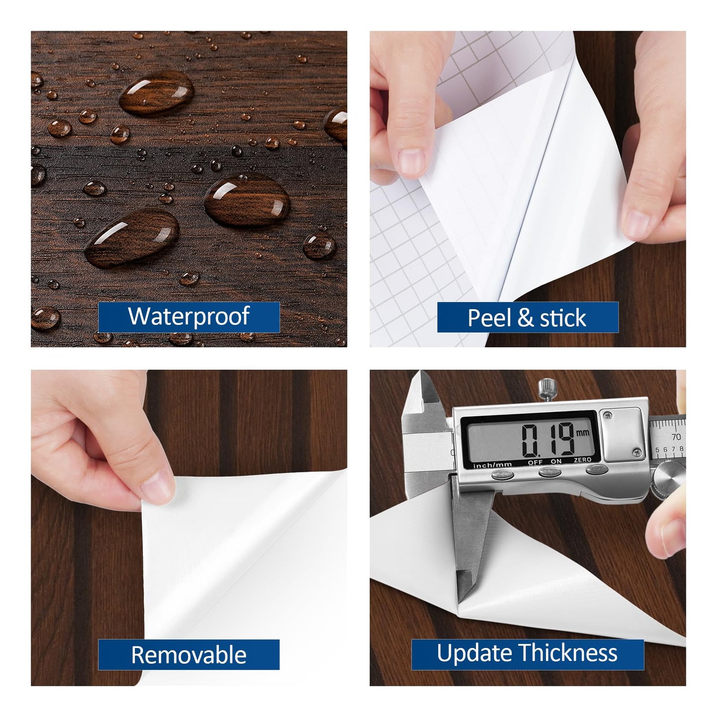 FunStick Brown Slats Wood Wallpaper Peel and Stick Removable Walnut Wood Contact Paper for Cabinets Peel and Stick Wood Slat Wall Panel Wallpaper for Bedroom Bathroom Accent Wall Waterproof 15.8"x80"