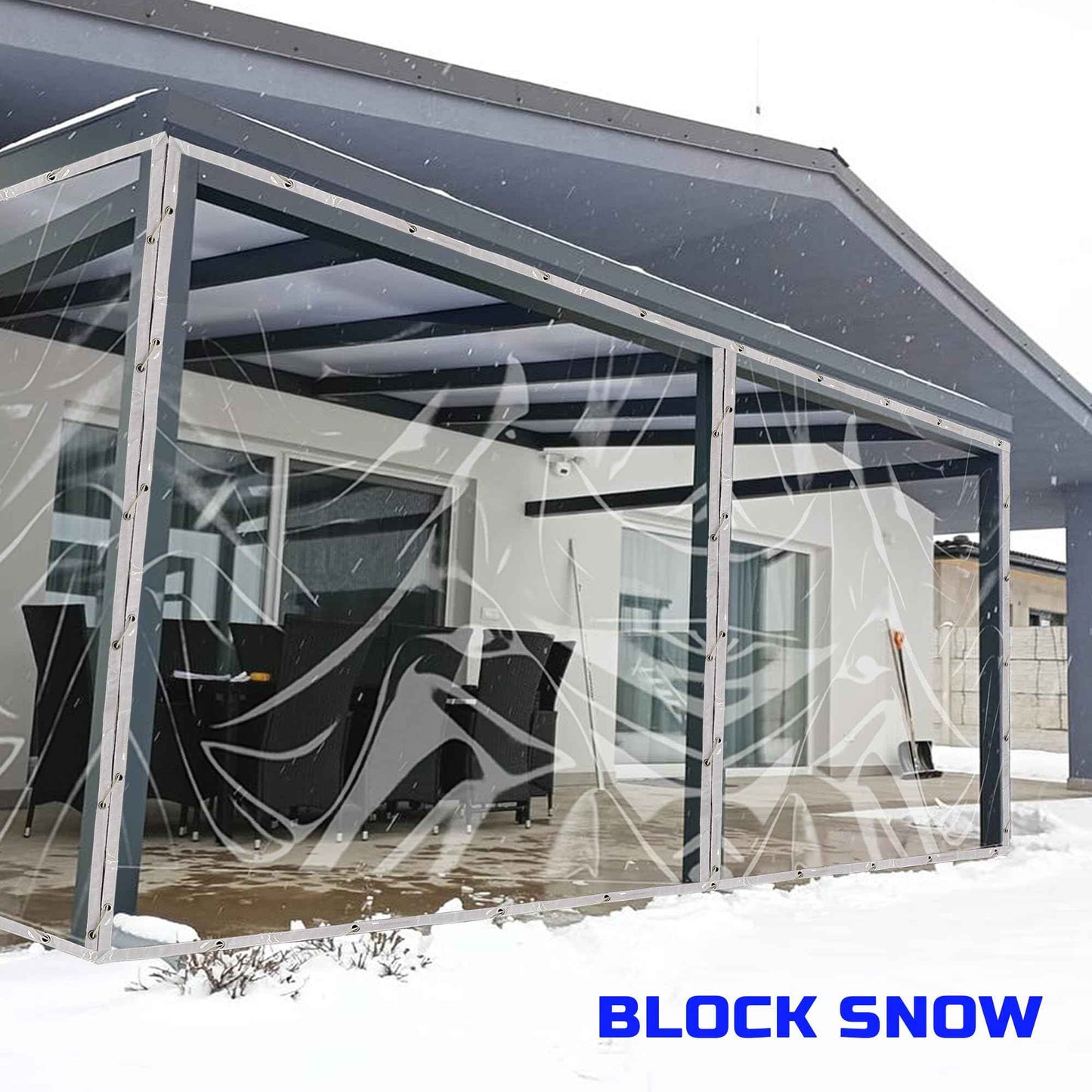 LTCANOPY Clear Tarp 8 x12FT, 20 Mil Clear Vinyl Tarp, Small Cover Plastic Sheeting with Grommets, Double-Stitched Reinforced Edges, Heavy Duty Tarps Waterproof and Tearproof