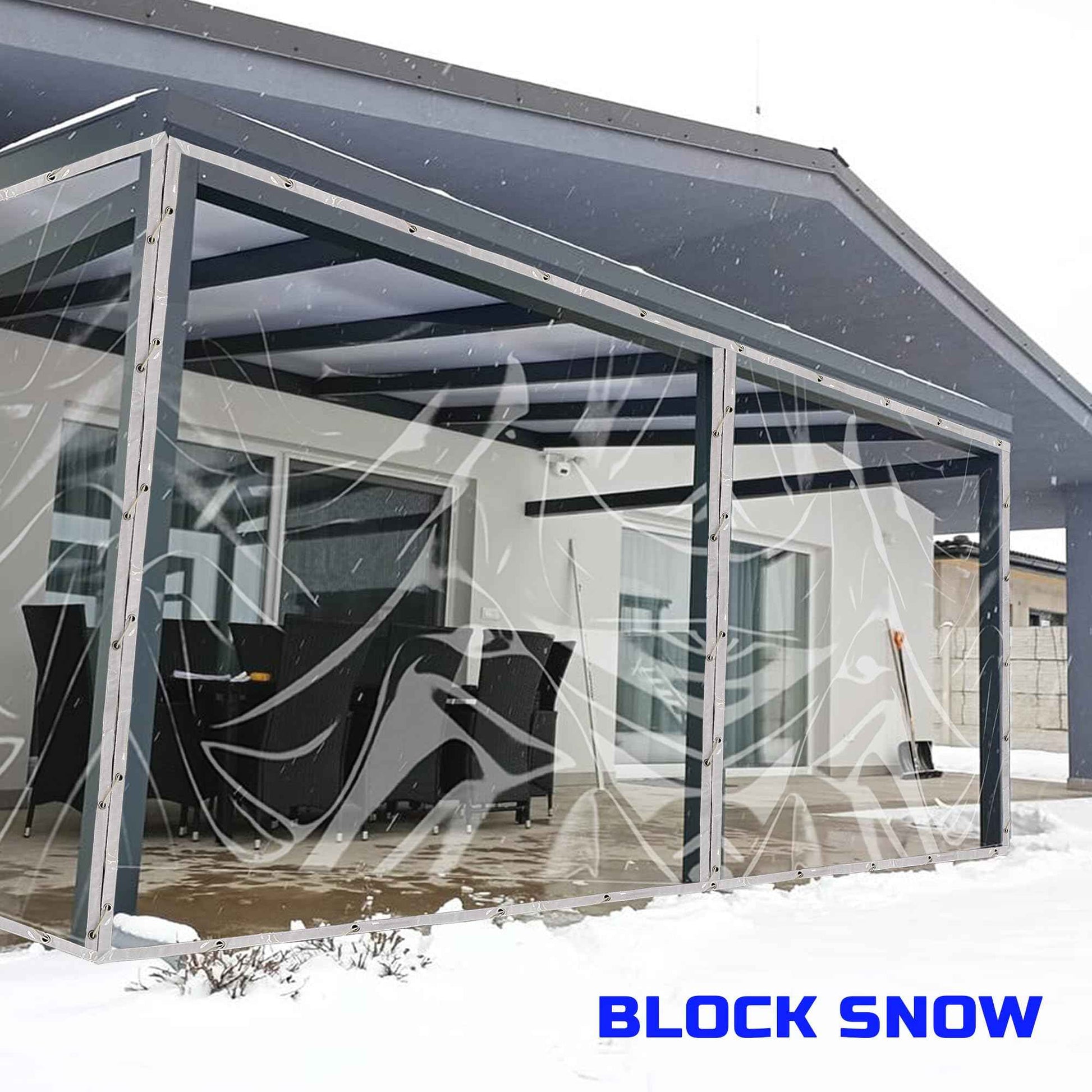 LTCANOPY Clear Tarp 8 x12FT, 20 Mil Clear Vinyl Tarp, Small Cover Plastic Sheeting with Grommets, Double-Stitched Reinforced Edges, Heavy Duty Tarps Waterproof and Tearproof