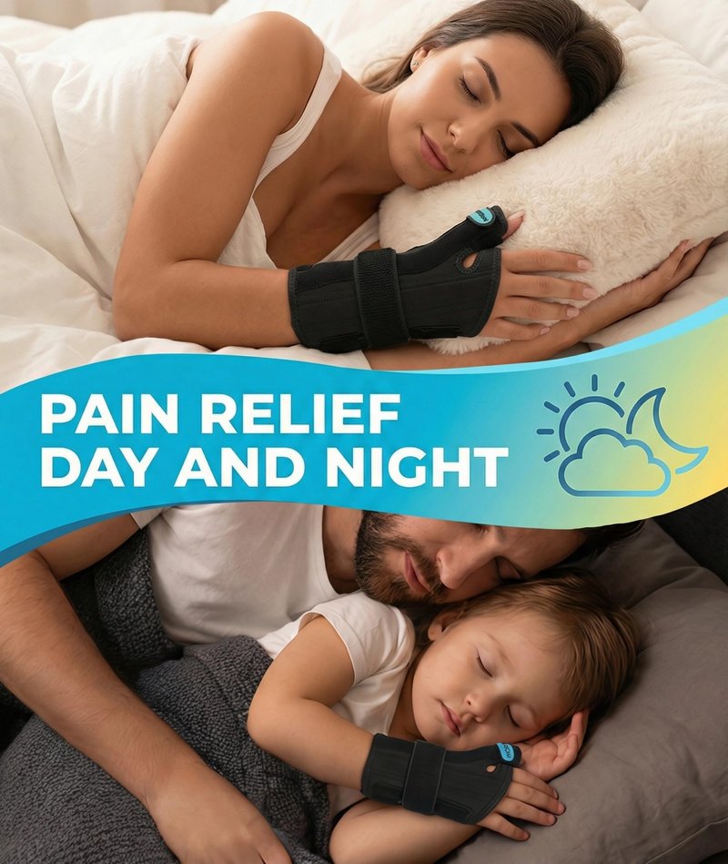 Adjustable Thumb Spica Splint Wrist Brace, Universal for Left/Right Hand, Day & Night Support, Relieves De Quervain's Tenosynovitis/Carpal Tunnel/Tendonitis/Arthritis, Unisex, Blue (Left Hand, S/M)