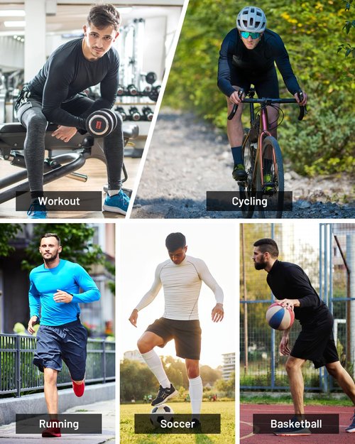 Nakuvara Compression Long Sleeve Shirts for Men, Mock Neck UPF 50+ Moisture Wicking Shirt, Cool Dry T-Shirt for Running Royal Blue