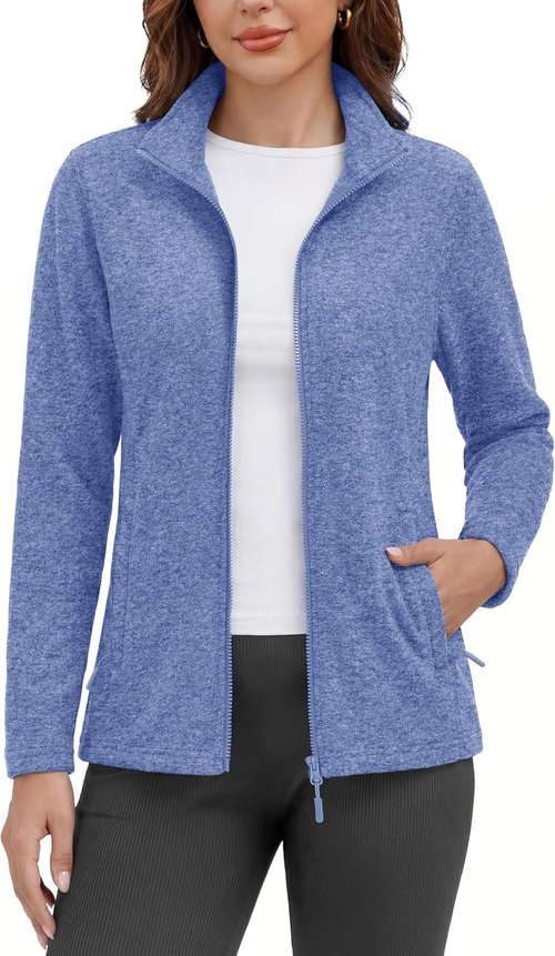 MAGCOMSEN Fleece Jacket for Women - Lightweight, Soft, Warm Winter Jacket with Pockets | Ideal for Outdoor Hiking