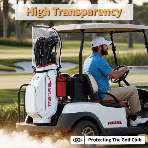 SANDIAN, Clear Transparent Golf Club Bag Rain Hood Cover, Durable TPU Translucent Waterproof Material (Transparency)