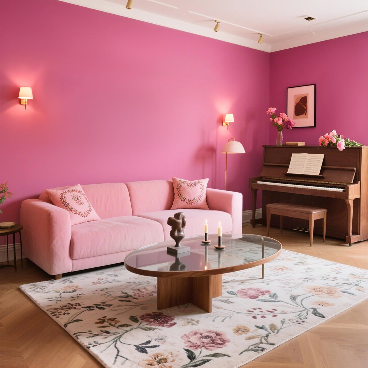 Ismoon 17.7inx118in Pink Wallpaper Peel and Stick Wallpaper Pink Contact Paper Waterproof Removable Self-Adhesive Renter Friendly Bathroom for Cabinets Decor Vinyl