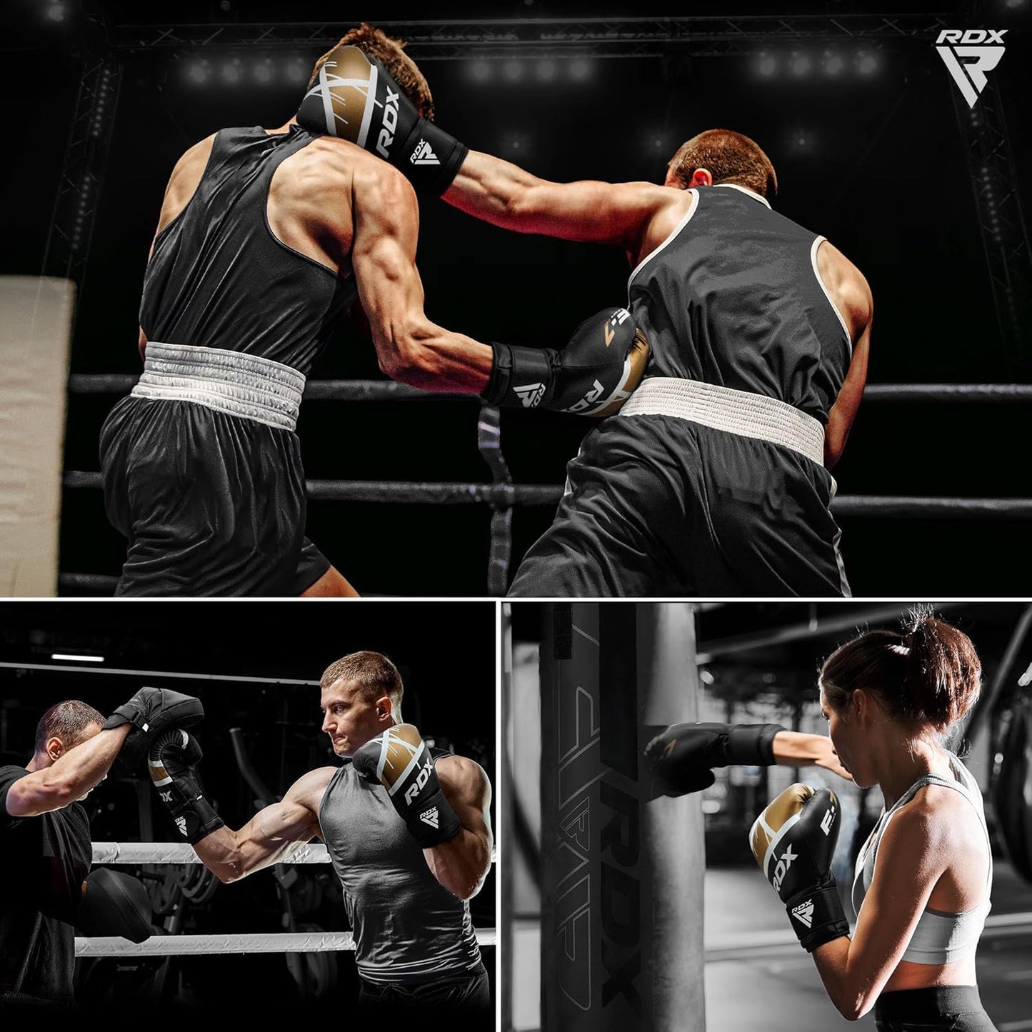 RDX Boxing Gloves EGO - Maya Hide Leather Sparring & Training Mitts | Ventilated Support, 8-16 oz