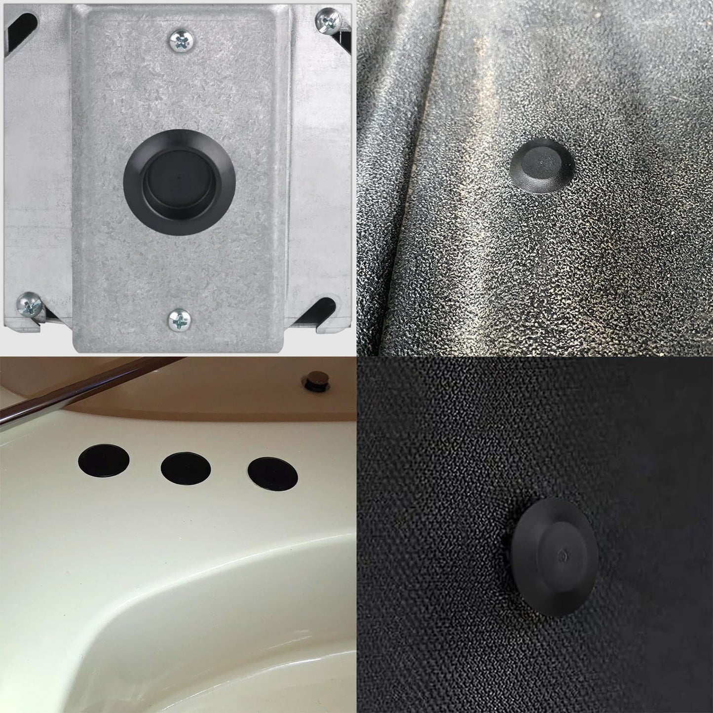 50pcs Plastic Plugs for Round Holes - Auto Body Plugs - Sheet Metal Plugs - Flush Mount Plug Assortment - Automotive Hole Plug Button Cap - Fits Hole Size 1/4, 3/8, 1/2, 5/8, 11/16, 3/4, 7/8, 15/16