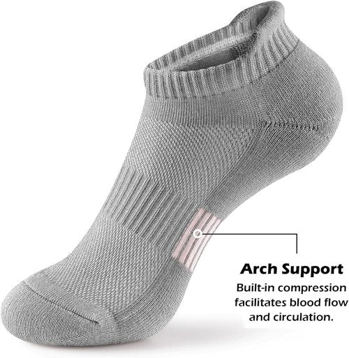 Gonii Ankle Socks - Women's No Show Running Socks with Cushioning | 5 Pairs for Comfort
