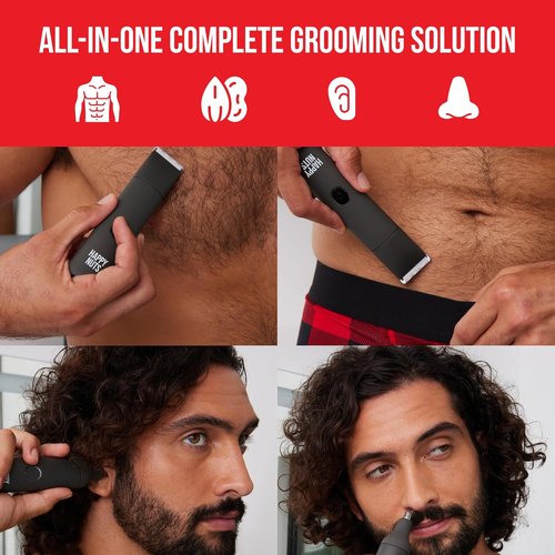 HAPPY NUTS Lumberjack 2.0 Men's Electric Body & Groin Hair Trimmer - Waterproof & Rechargeable Grooming Kit | Quiet Motor, Graphite Finish