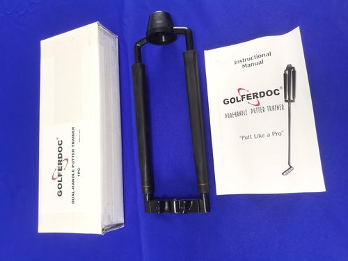 GOLFERDOC Dual-Handle Putter Training Aid, Brand, Swing Trainer,Golf Putting Alignment Tool, Professional Practice Equipment with Manual