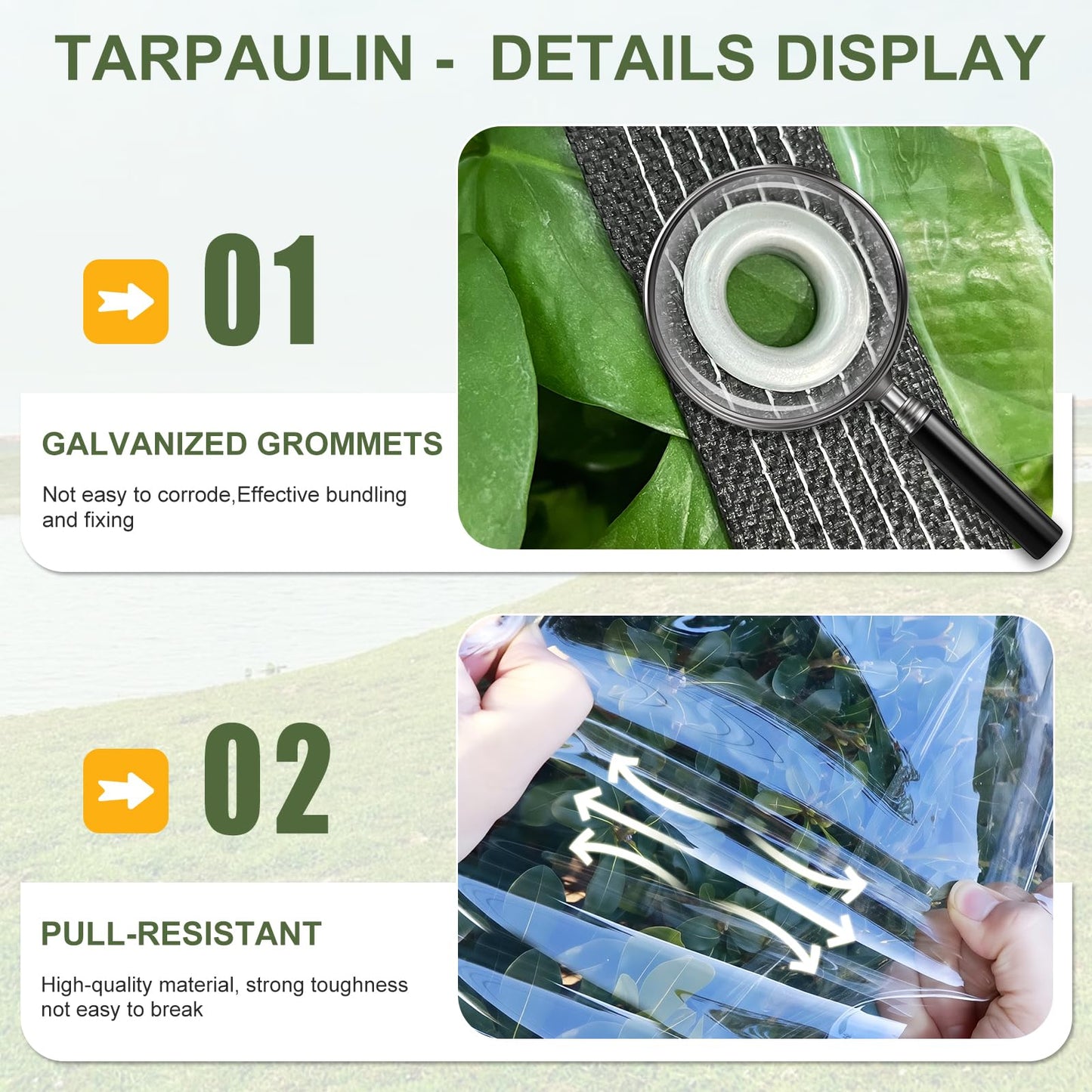 Clear Tarp with Grommets 3x6ft Clear Tarps Heavy Duty Waterproof 14 Mil Thickened PVC Tear-Resistant Reinforced Edges Clear Plastic Vinyl Tarp for Patio Chicken Coop Cover Greenhouse Plant Enclosure