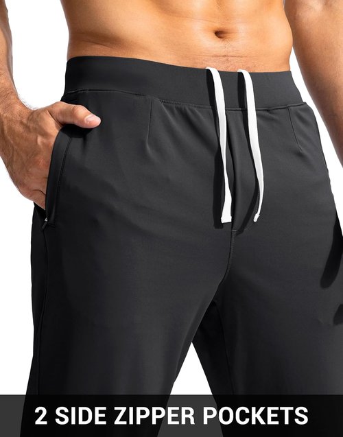 G Gradual Men's Golf Joggers - Slim Fit Stretch Sweatpants with Zipper Pockets | Perfect for Work & Running
