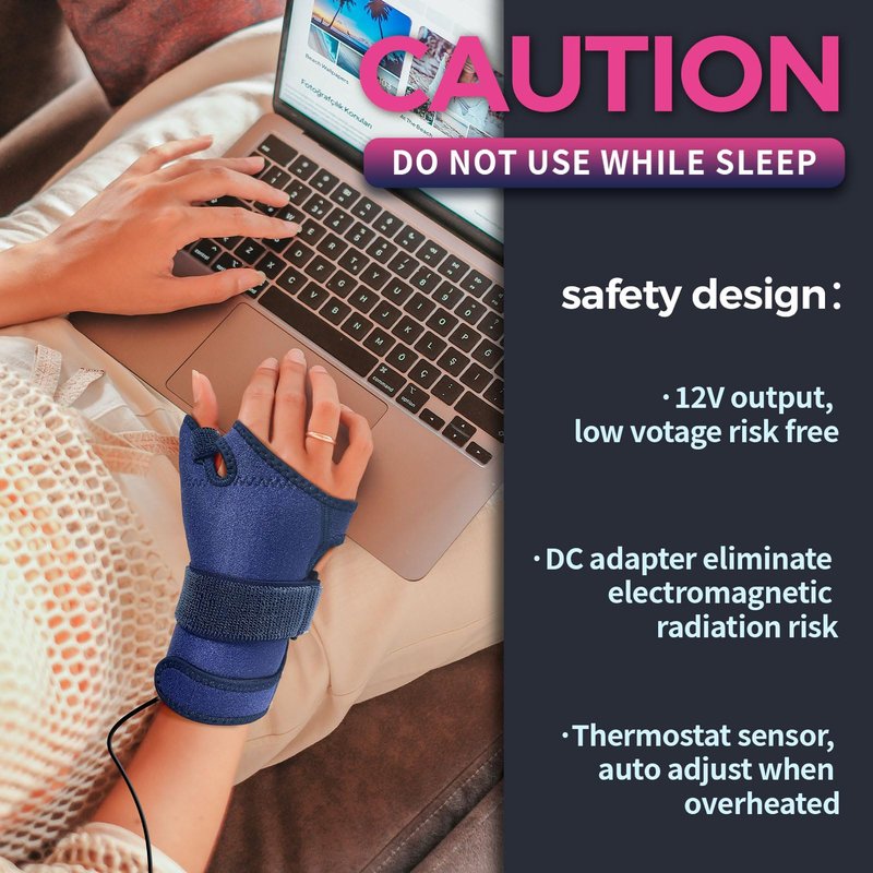 CREATRILL Thumb & Wrist Brace for Carpal Tunnel Relief, Electric Hand Heating Pad for CMC Joint Thumb Arthritis, Tendonitis, Wrist Support