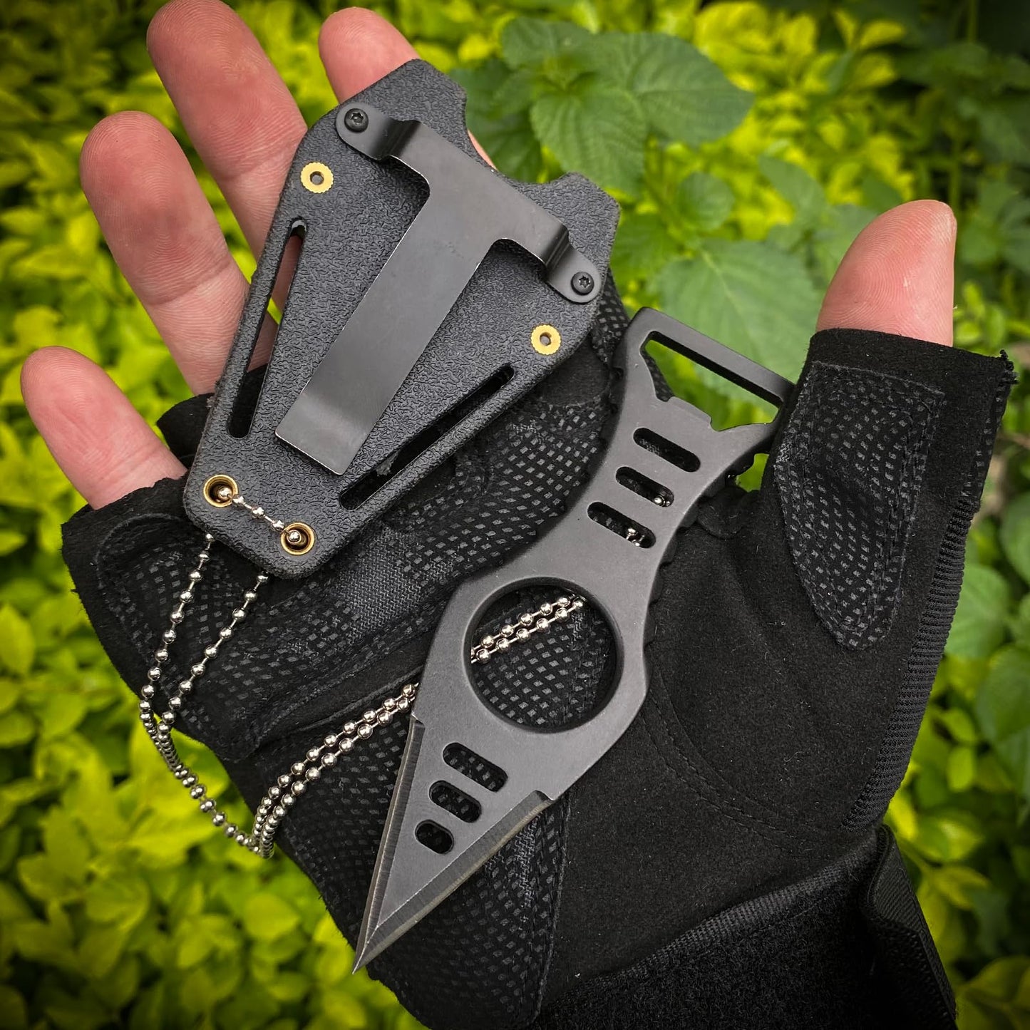 LIUGEYI Neck Knife with Sheath and Necklace, 4.4'' Small EDC Fixed Blade Knives for Men, Outdoor, Survival, Camping Gear