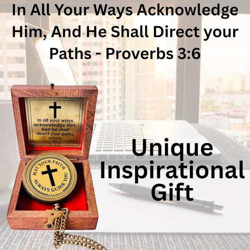 God's Faith Compass - Engraved Christian Hiking Compass Gift for Men & Women | Perfect for Baptism, Communion, Confirmation