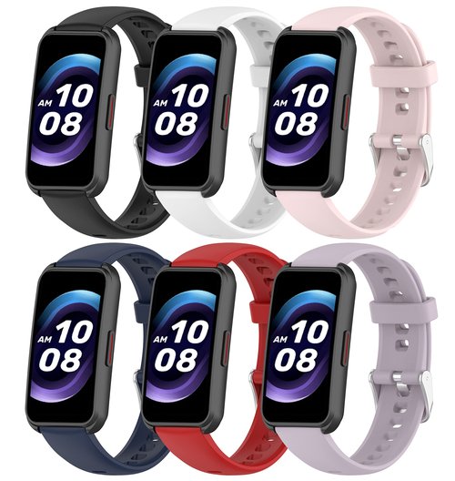 TenCloud 6Pack Compatible with Amzhero Runfit D26 Band 16mm, Soft Silicone Sweat Resistant Sport Wristbands Compatible with Amzhero Runfit D26 Fitness Tracker