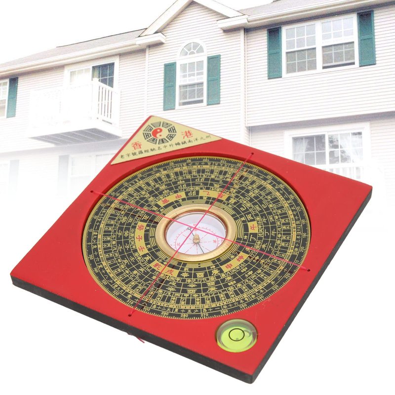 Miskall Feng Shui Compass, Chinese Feng Shui Luo Pan Tool Ancient Compass Good Luck Survey Geomantic Omen Exorcise Evil Spirits Geomantic