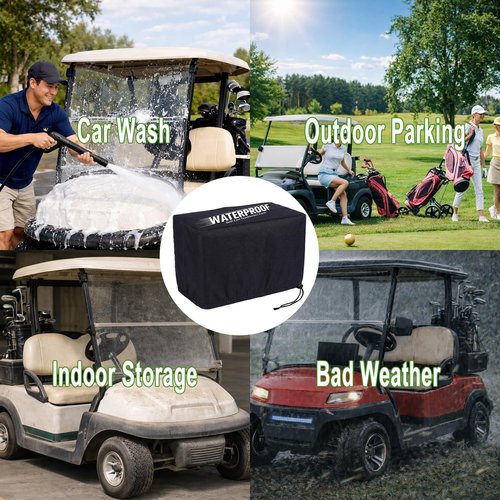 Corztg 2Pcs Golf Cart Waterproof Touchscreen Cover Compatible with Evolution & Denago, Golf Cart Accessories Fits Classic 2/4 Plus, Forester, D5 Ranger/Maverick, Nomad/Rover,Dustproof Sun Shade