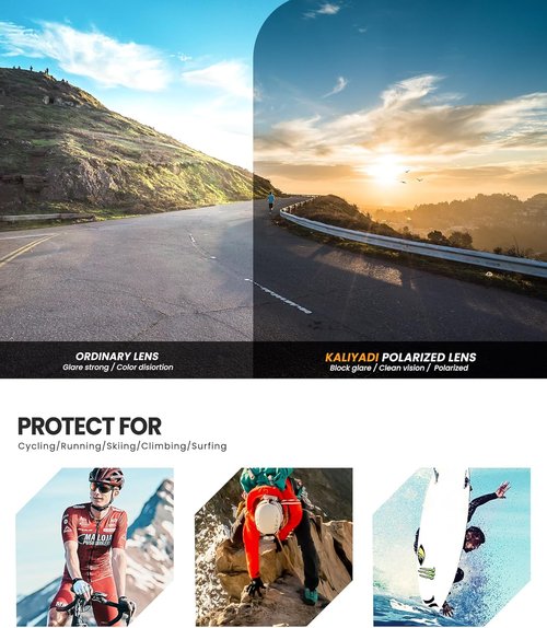 KALIYADI Polarized Sunglasses - UV Protection Sports Glasses for Men | Ideal for Driving, Cycling, Fishing
