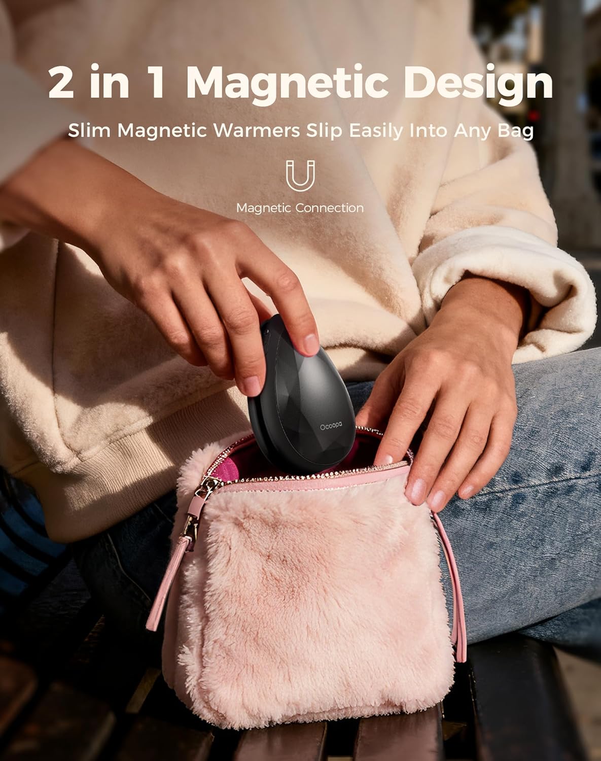 OCOOPA Rechargeable Hand Warmers - Stylish Diamond-Shape Electric Heater | 2 Pack for Hiking & Camping