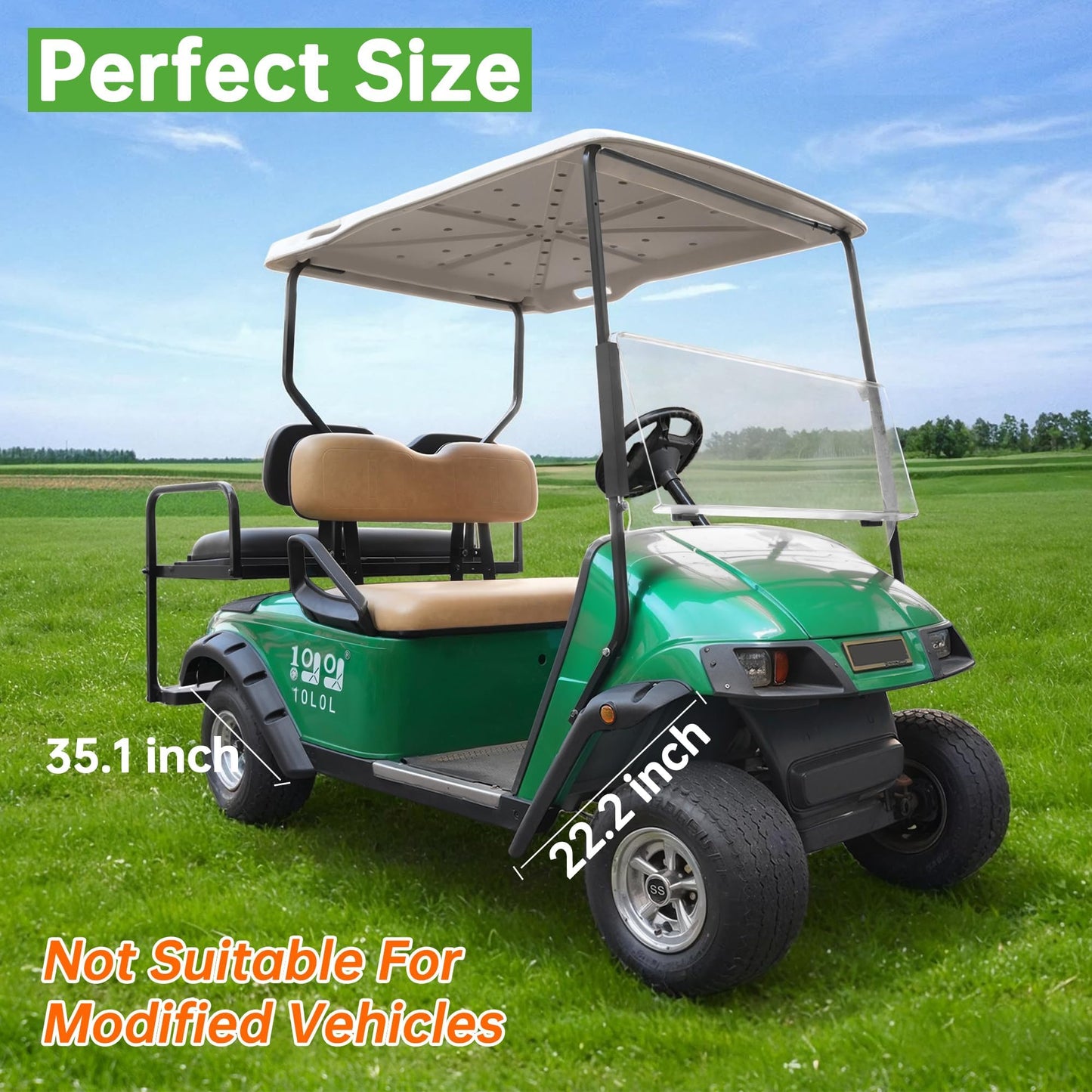 10L0L Upgraded Golf Cart Fender Flares for EZGO TXT 1998-2013 Gas/Electric (Not Fits 48V Electric), with Stainless Steel Screws, Set of 4(Only Fit Original Models)