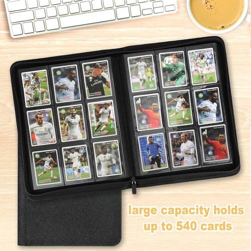GERMUN Trading Card Binder - Premium 9 Pocket Album for 540 Cards | Double-Sided, Black Cover