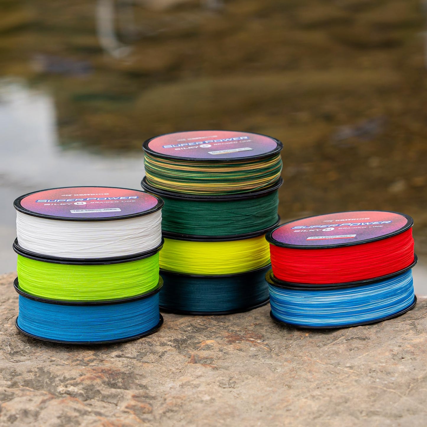 KastKing Superpower Silky8 Braided Fishing Line, Yellow, 8 Strands, 15 LB, 500 Yds